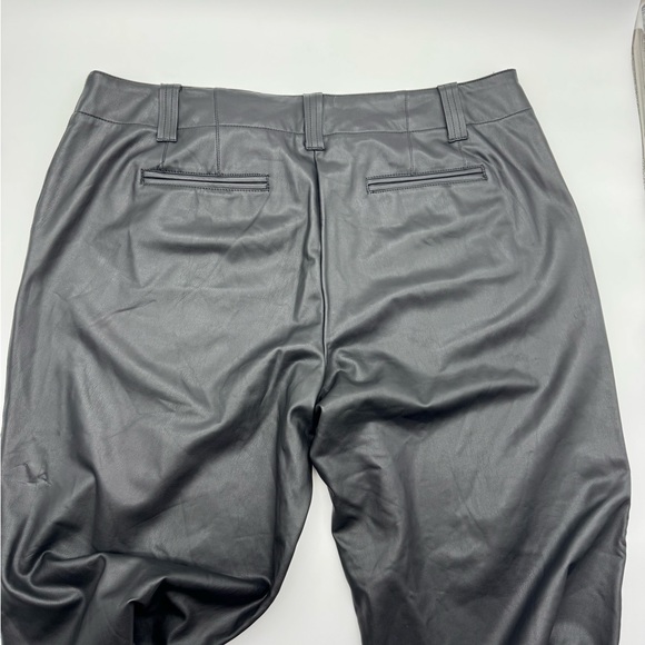 Anthropologie Maeve Naomi Faux Leather Black Wide-Leg Pants, Size 16W - Picture 9 of 16